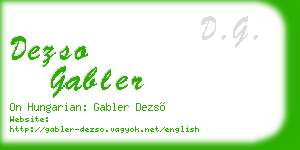 dezso gabler business card