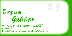 dezso gabler business card